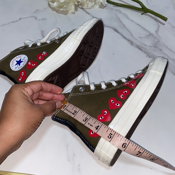 CONVERSE X COMME DES GARCONS PLAY CTAS 70 High Multi Heart  162973C Size Wo’s 5 - Picture 16 of 17
